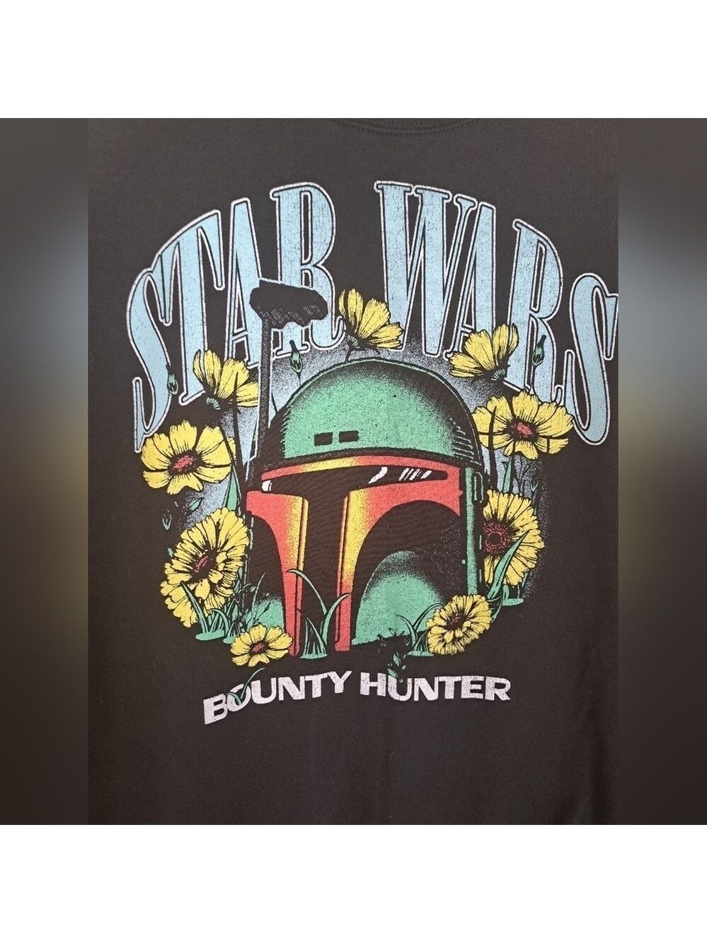 STAR WARS bounty hunter Boba Fett sweater sweatshirt flowers graphics black M - Picture 6 of 6